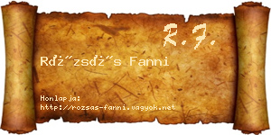 Rózsás Fanni névjegykártya