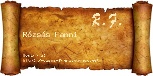 Rózsás Fanni névjegykártya
