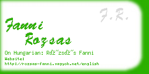 fanni rozsas business card